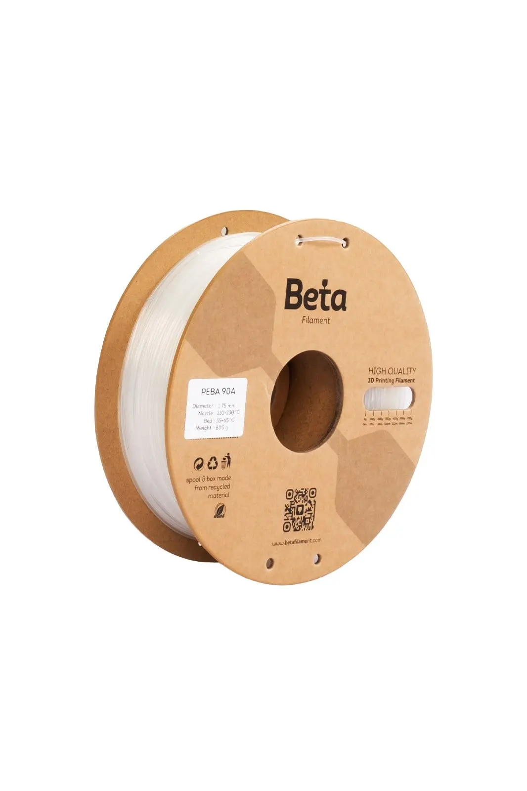 Beta PEBA 90A Filament Şeffaf