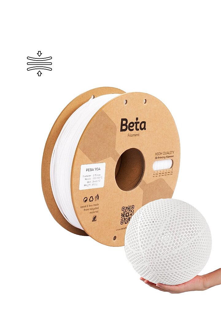 Beta PEBA 90A Filament 1.75mm 800g BEYAZ