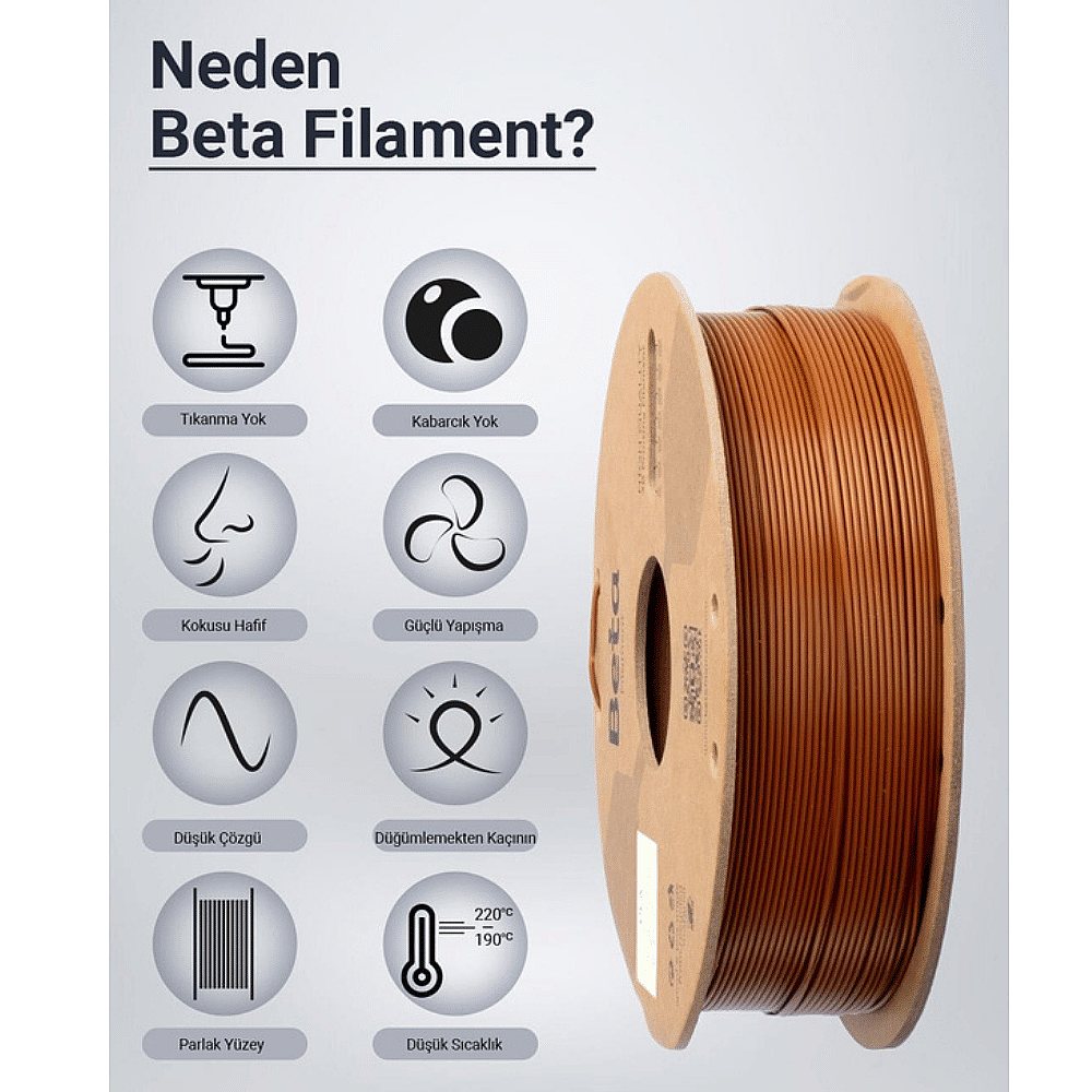 Beta PLA+ Filament 1.75mm 1kg KAHVERENGİ - 3