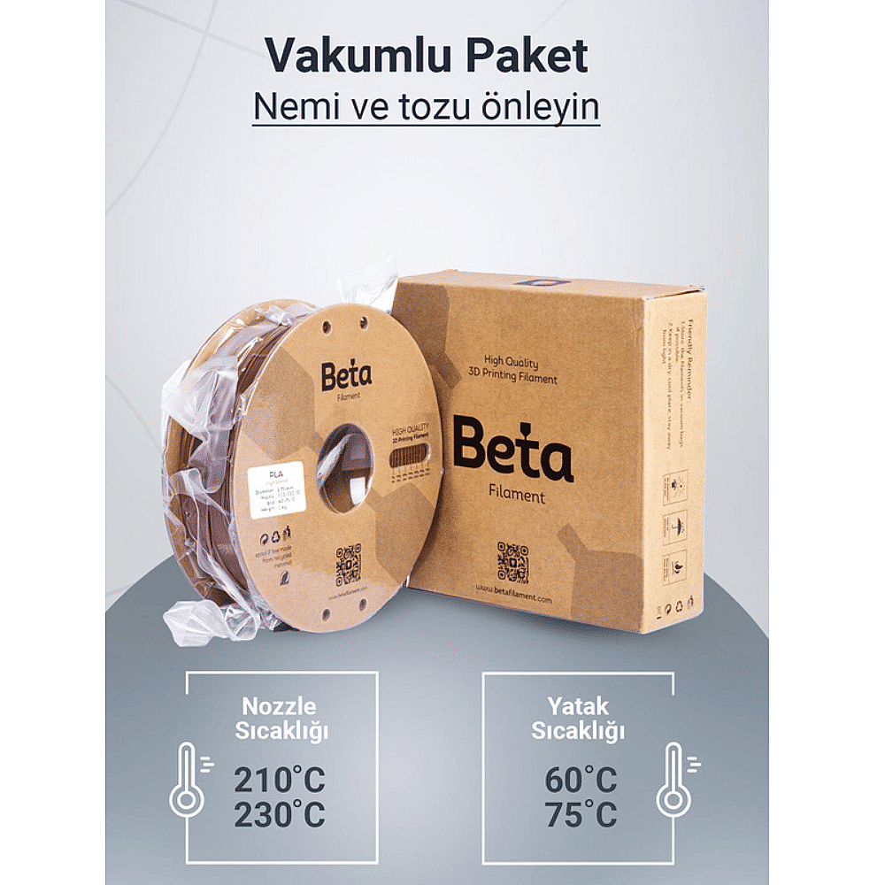 Beta PLA+ Filament 1.75mm 1kg KAHVERENGİ - 6