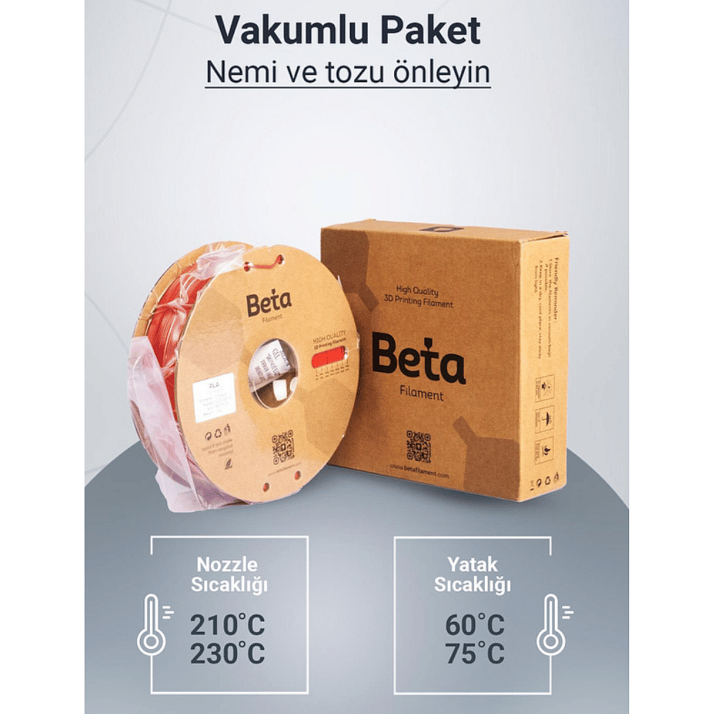 Beta PLA+ Filament 1.75mm 1kg Kiss Red KIRMIZI - 6