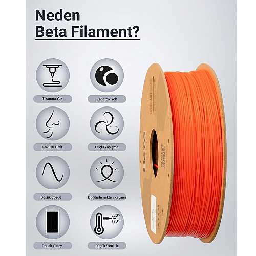 Beta PLA+ Filament 1.75mm 1kg TURUNCU - 3