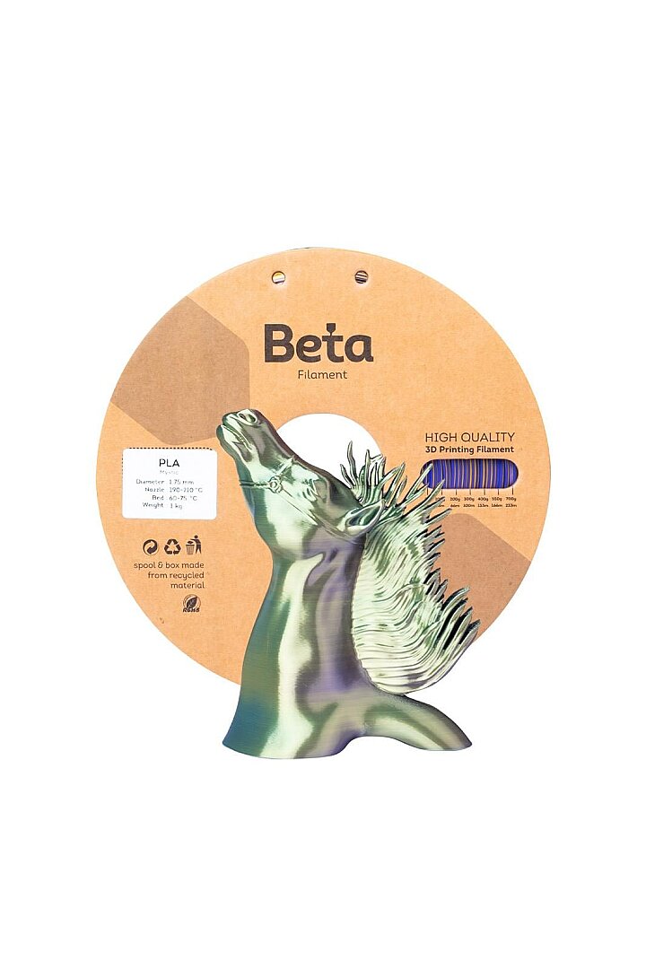Beta PLA-Mystic Silk Filament 1.75mm 1kg Blue Purple Yellow
