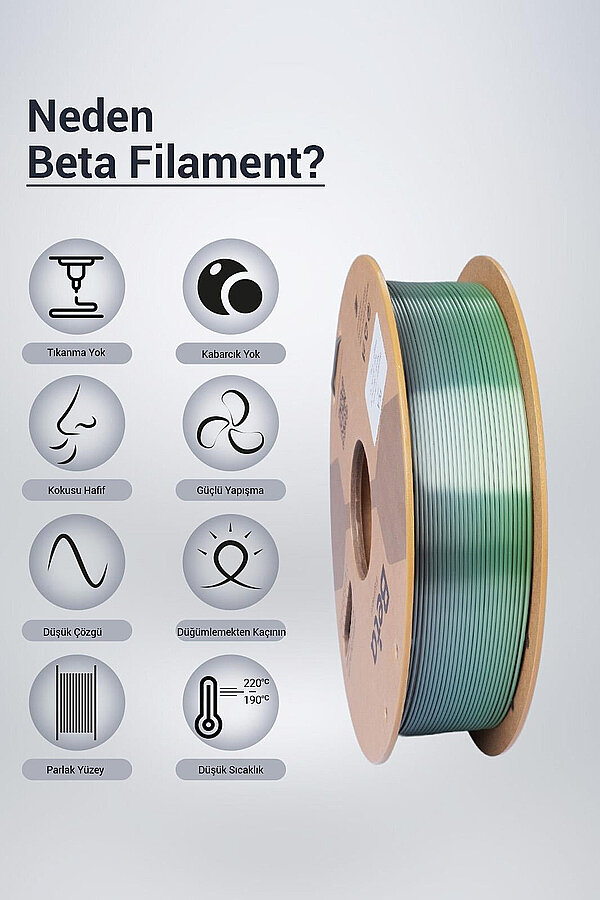 Beta PLA-Silk Filament 1.75mm 1kg Rainbow - 3